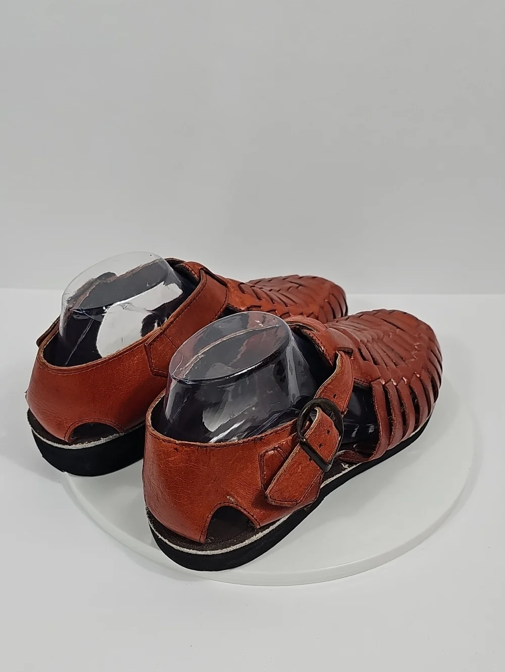 D'Santy Leather Huarache Sandals Mexico Woven Fisherman Brown 8 Boho Festival